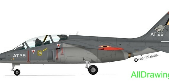 Alpha-Jet drawings (figures) of the aircraft