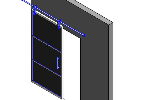 Sliding Door Design for Exterior Wall in 3D