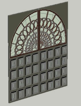 Huge front door for accommodation, thick steel and glass/bulletproof glass