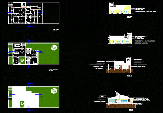 Package of architectural plans of a single apartment building