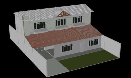 3d / дом / беседка в саду - 3d модель - объемное моделировние - без текстур