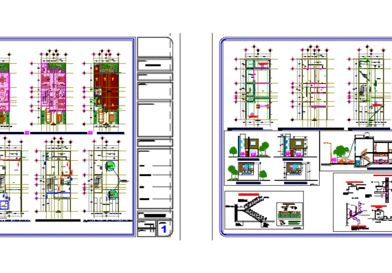 Design of a two-storey hotel house with architectural drawings with projections of wiring and sewerage diagrams