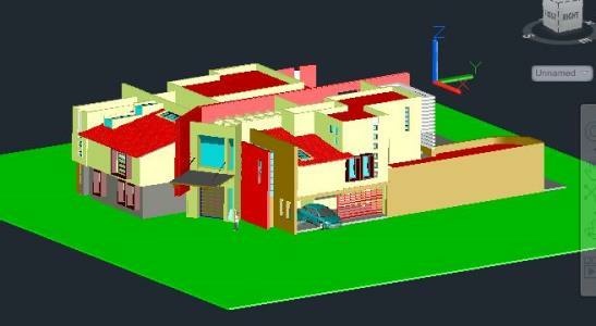 Model of 3-storey single apartment building in 3D