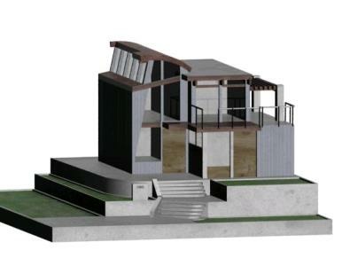 Model of a modern house with visualization