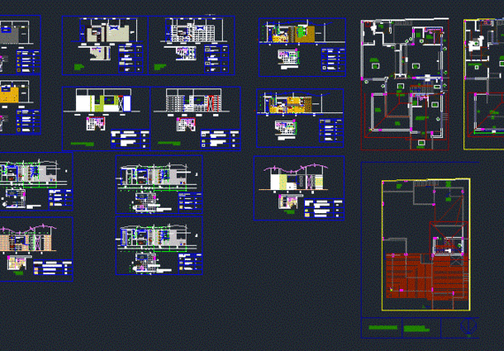 Single apartment building design with communication system drawings