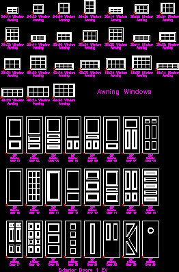 Блоки- двери и окна в вертикальной проекции