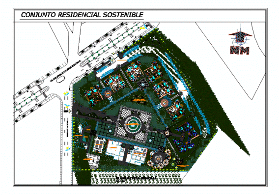 Residential complex project with recreation area