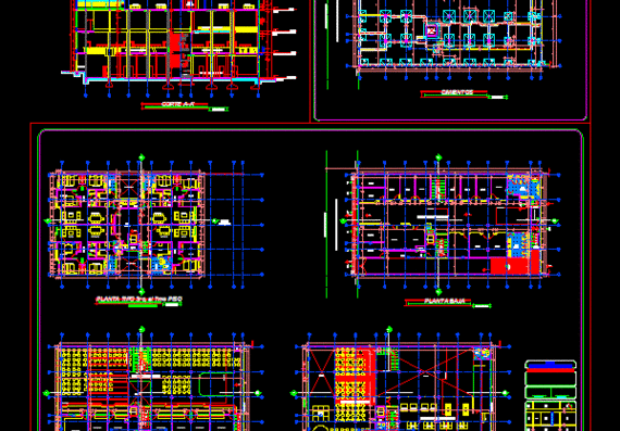 Hotel design with foundation plan