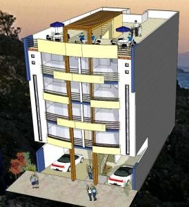 Apartment building in 3D