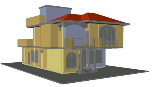 Объемная модель дома в 3D