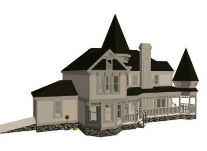 Модель дома с текстурами в 3dsmax