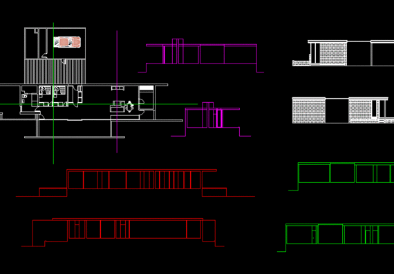 Utzon house, floor plans and projections