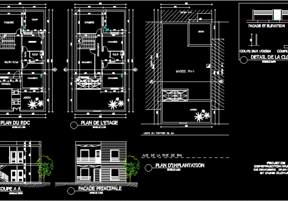 Drawings of a single-family house