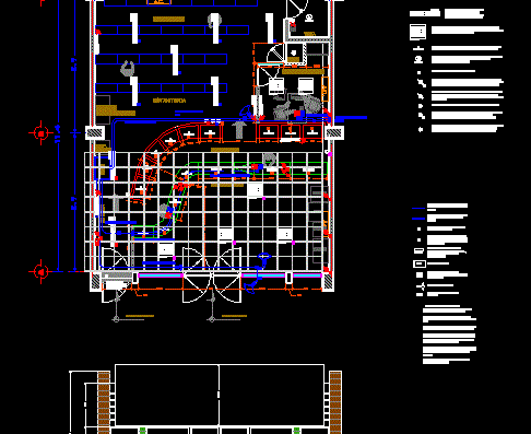 Draft description of pharmacy with layout, furniture and lockers