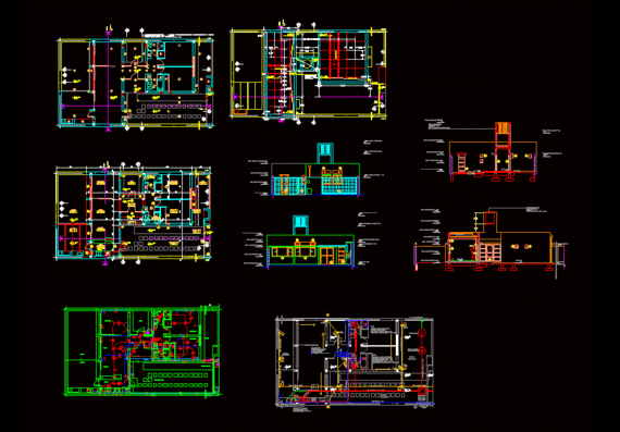 Architectural drawings of social housing