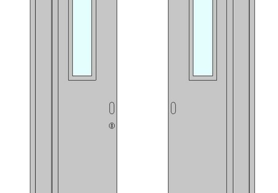 Sliding door design with 2 flaps