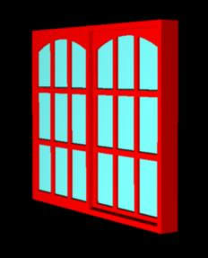 3D windows with wooden borders