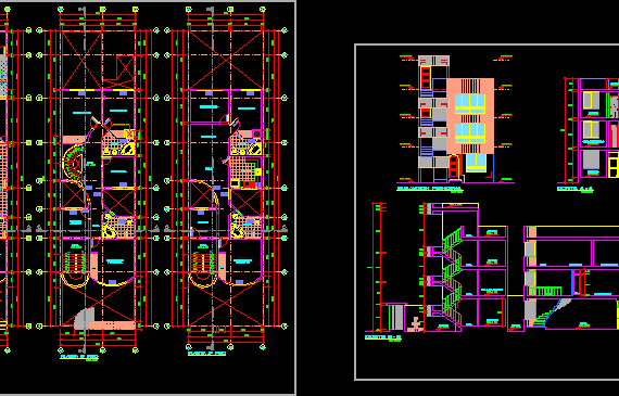 Design of a house with two-level apartments
