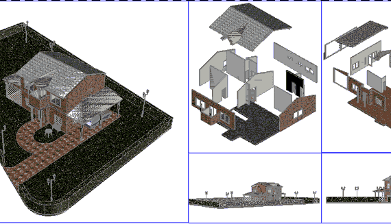 3d project of the house on the site