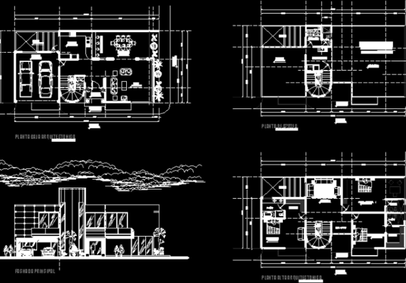 House design for one family, corner plot 10x20 m, 3 bedrooms