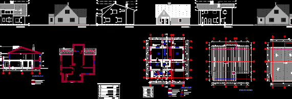 Two-level house - Planes, sections, measurements