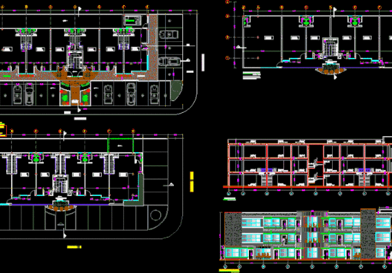Design of offices with sections and measurements