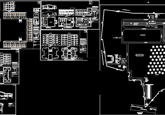 Apartment building, plot plan and structural details