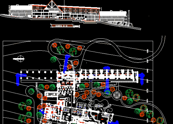 Architectural and technical plans of the resort