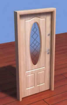 Wooden door with glazing
