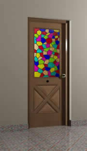 Door with stained glass