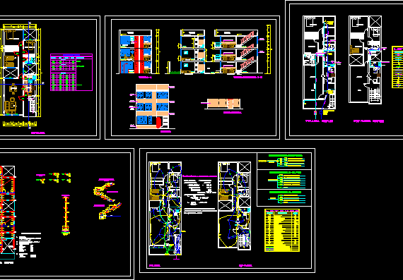 Architectural design of a 3-storey apartment building with a typical layout