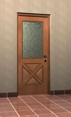 Door of wood material
