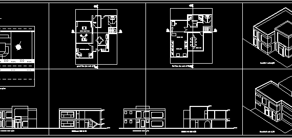Engineering offices, axonometry, plans - Iraq