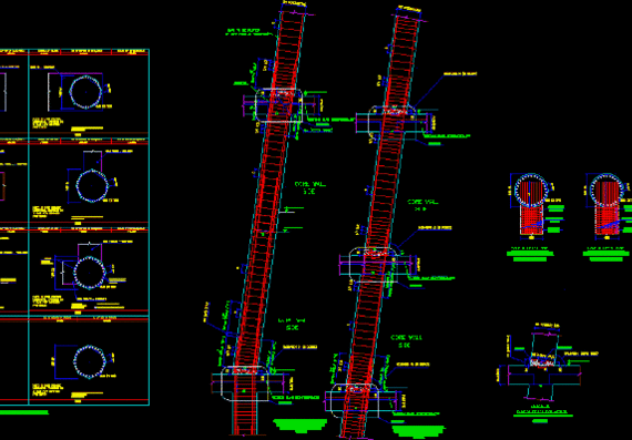Tower type office building, structural drawings - Kuwait