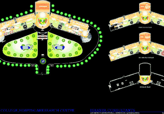 General plan of educational institution with symbols