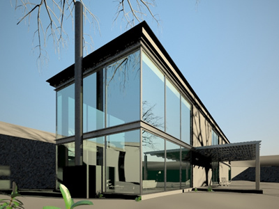 3D модель современного дома без текстур