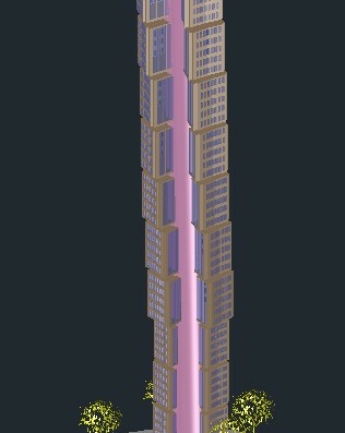 Фронтальная проекция здания в 3D