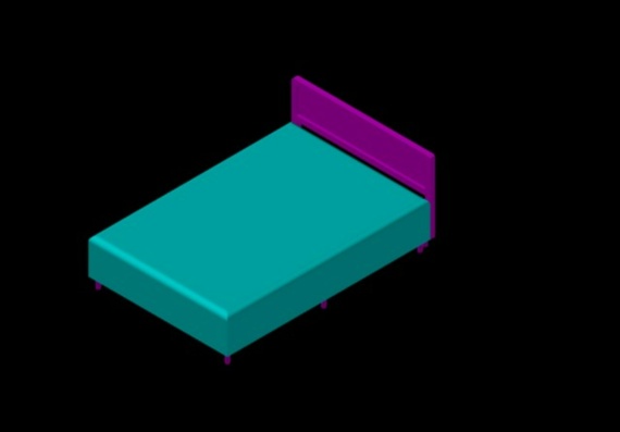 3-dimensional model of a double bed