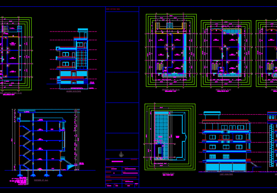 Four projections of a 4-storey residential building