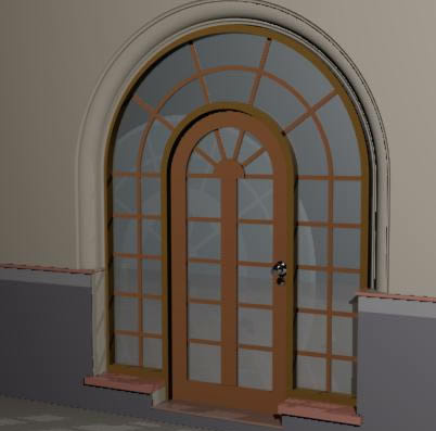 3d wood-glazed door