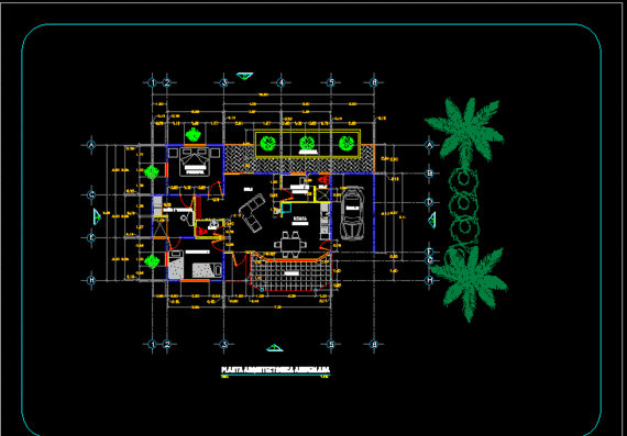 Residential building for one family, plan with furnished, 2 bedrooms