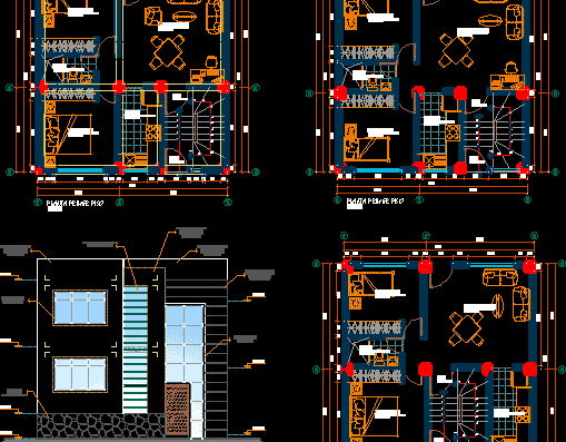 Horizontal projections of residential building