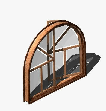 3d horizontally extended window