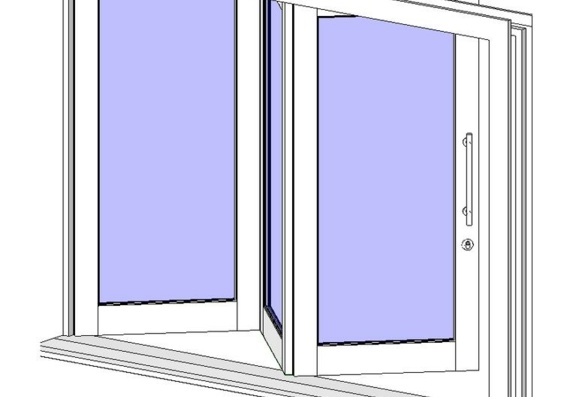 Проект раздвижной двери с 3-мя створками в 3D