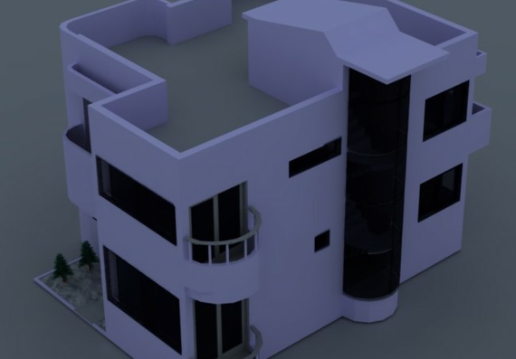 3-х мерная модель 2-х этажного жилого дома