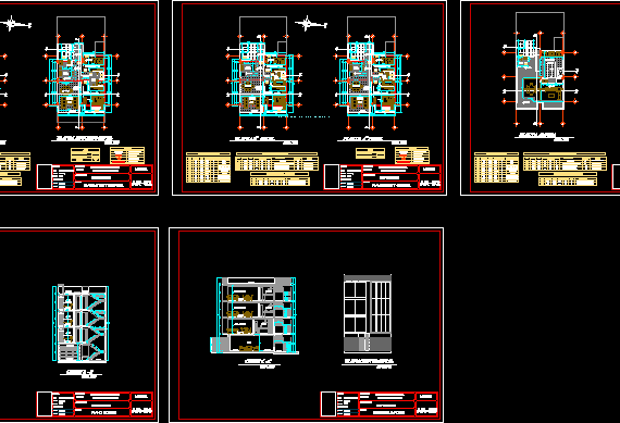 Apartment building project consisting of four floors and a roof
