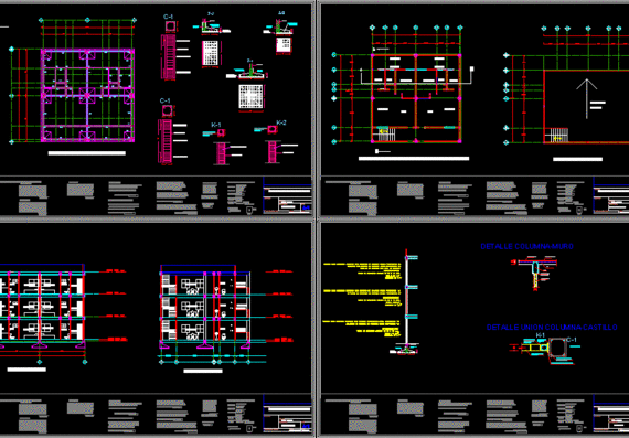 Apartment building with drawings, calculations and plans