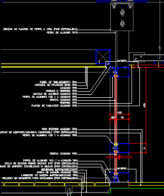 Exterior wall drawing with sections