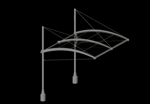  steel structure of parking room with canopy