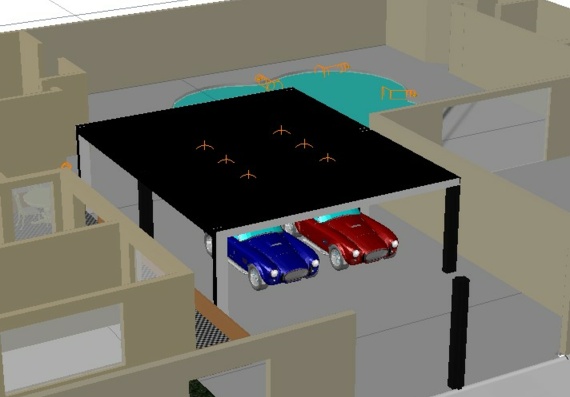 Planning model for a single-storey building in 3D